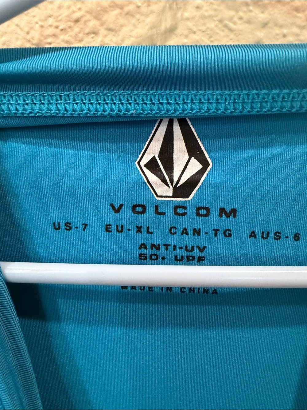 Volcom Teal-Blue Long Sleeve Performance Rash Guard - Picture 4 of 5